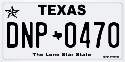 TX license plate DNP0470