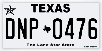 TX license plate DNP0476