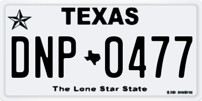 TX license plate DNP0477