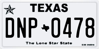 TX license plate DNP0478
