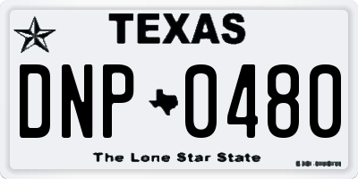 TX license plate DNP0480