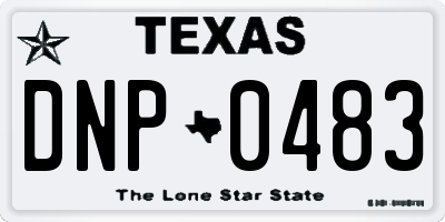 TX license plate DNP0483