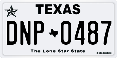 TX license plate DNP0487