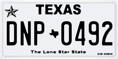 TX license plate DNP0492