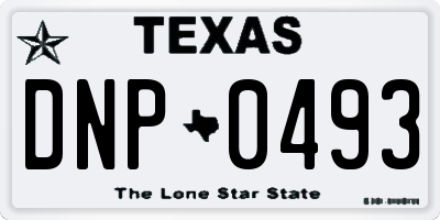 TX license plate DNP0493