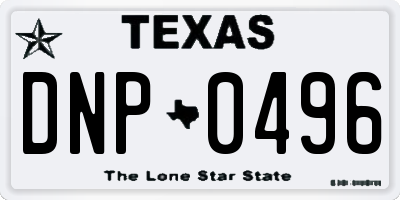 TX license plate DNP0496