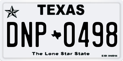 TX license plate DNP0498