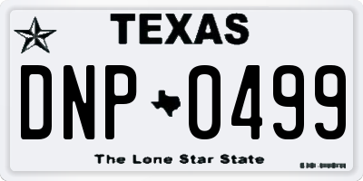 TX license plate DNP0499
