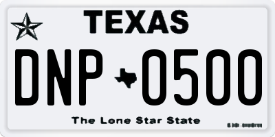 TX license plate DNP0500