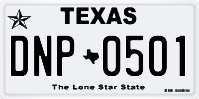 TX license plate DNP0501