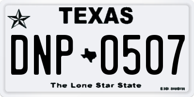 TX license plate DNP0507