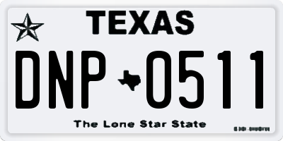TX license plate DNP0511