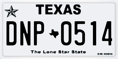 TX license plate DNP0514