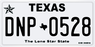 TX license plate DNP0528
