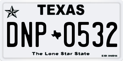 TX license plate DNP0532