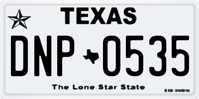 TX license plate DNP0535