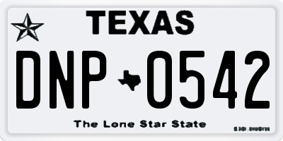 TX license plate DNP0542