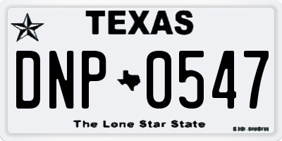TX license plate DNP0547