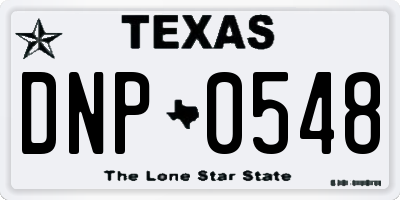 TX license plate DNP0548