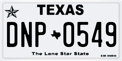 TX license plate DNP0549