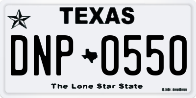TX license plate DNP0550