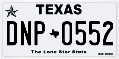 TX license plate DNP0552