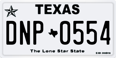 TX license plate DNP0554