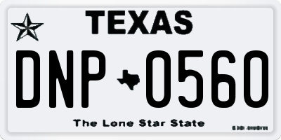 TX license plate DNP0560