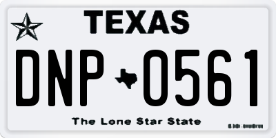 TX license plate DNP0561