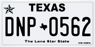 TX license plate DNP0562