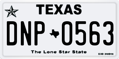 TX license plate DNP0563
