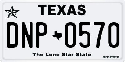 TX license plate DNP0570
