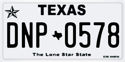 TX license plate DNP0578