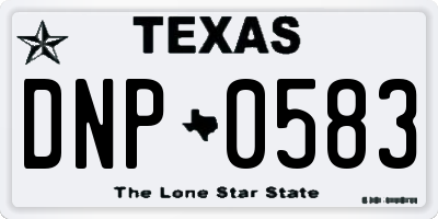 TX license plate DNP0583