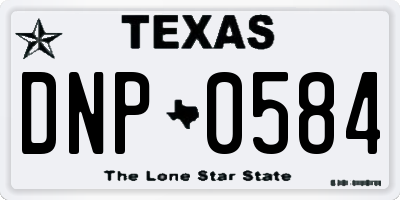 TX license plate DNP0584