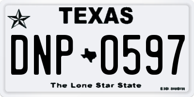 TX license plate DNP0597