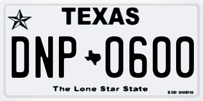 TX license plate DNP0600