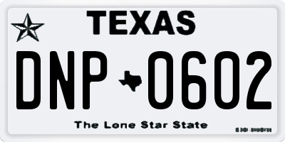 TX license plate DNP0602
