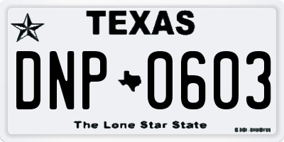 TX license plate DNP0603