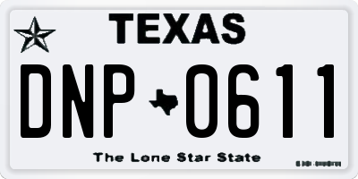 TX license plate DNP0611