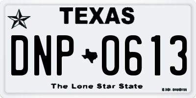 TX license plate DNP0613