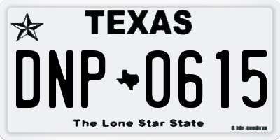 TX license plate DNP0615