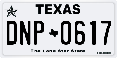TX license plate DNP0617