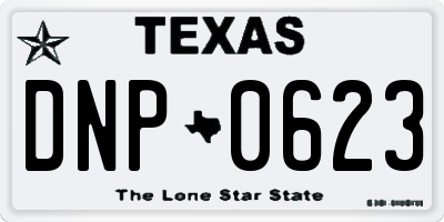 TX license plate DNP0623