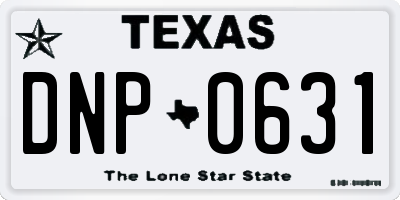 TX license plate DNP0631