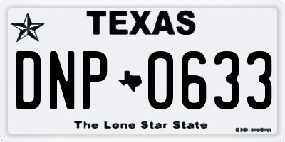 TX license plate DNP0633
