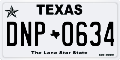 TX license plate DNP0634