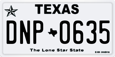 TX license plate DNP0635