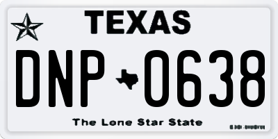 TX license plate DNP0638