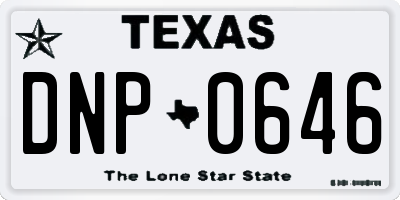 TX license plate DNP0646